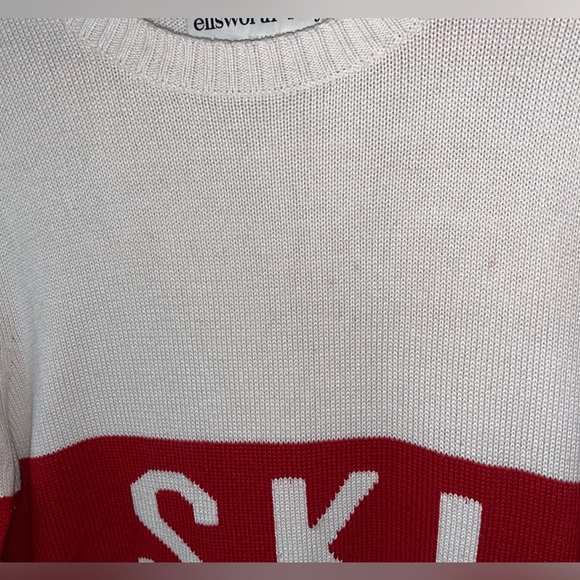 ellsworth + ivey Block Ski Crewneck Sweater - white & red - Picture 4 of 10